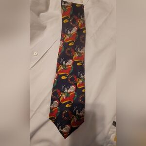 VINTAGE Christian Dior Christmas Santa silk tie